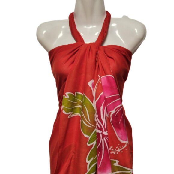 Cover Up Long Wrap, Halter or Strapless Wrap Dress Cotton Coverups - Picture 10 of 13